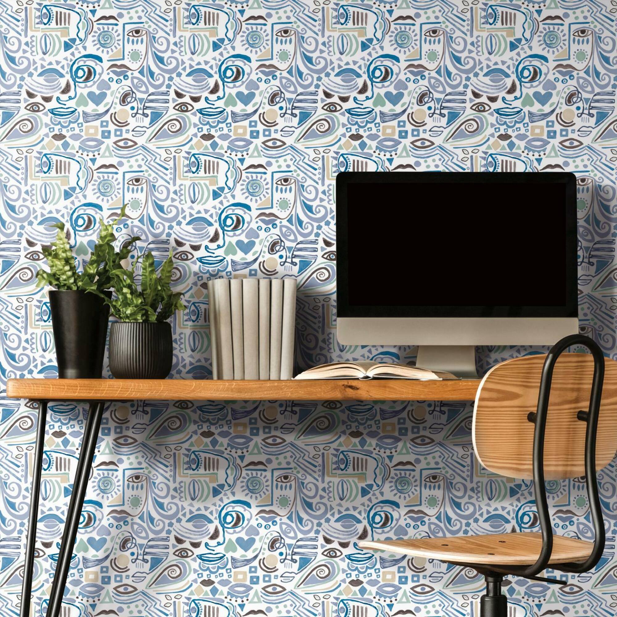 RoomMates Mod Faces Peel & Stick Wallpaper